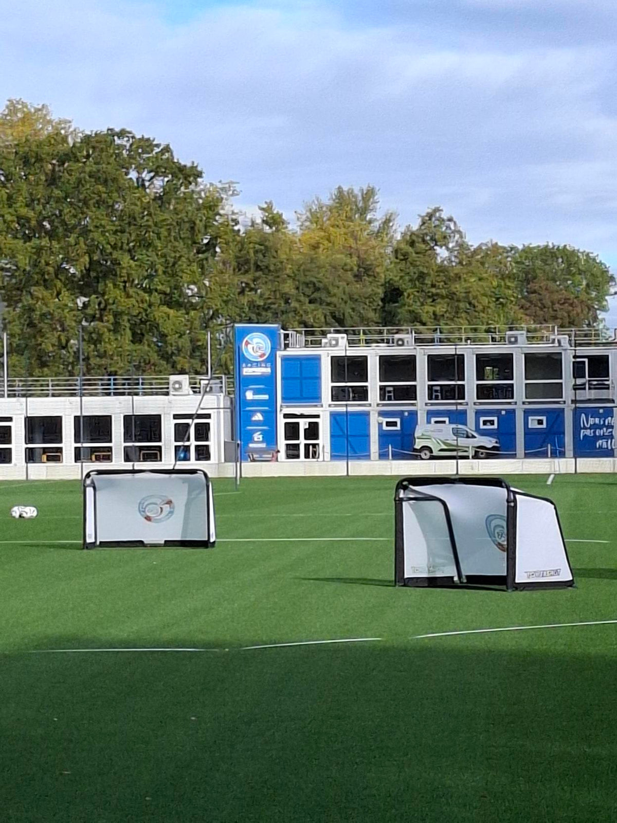 Portería de fútbol plegable blanca - Aluminio - 1,50 x 1 m