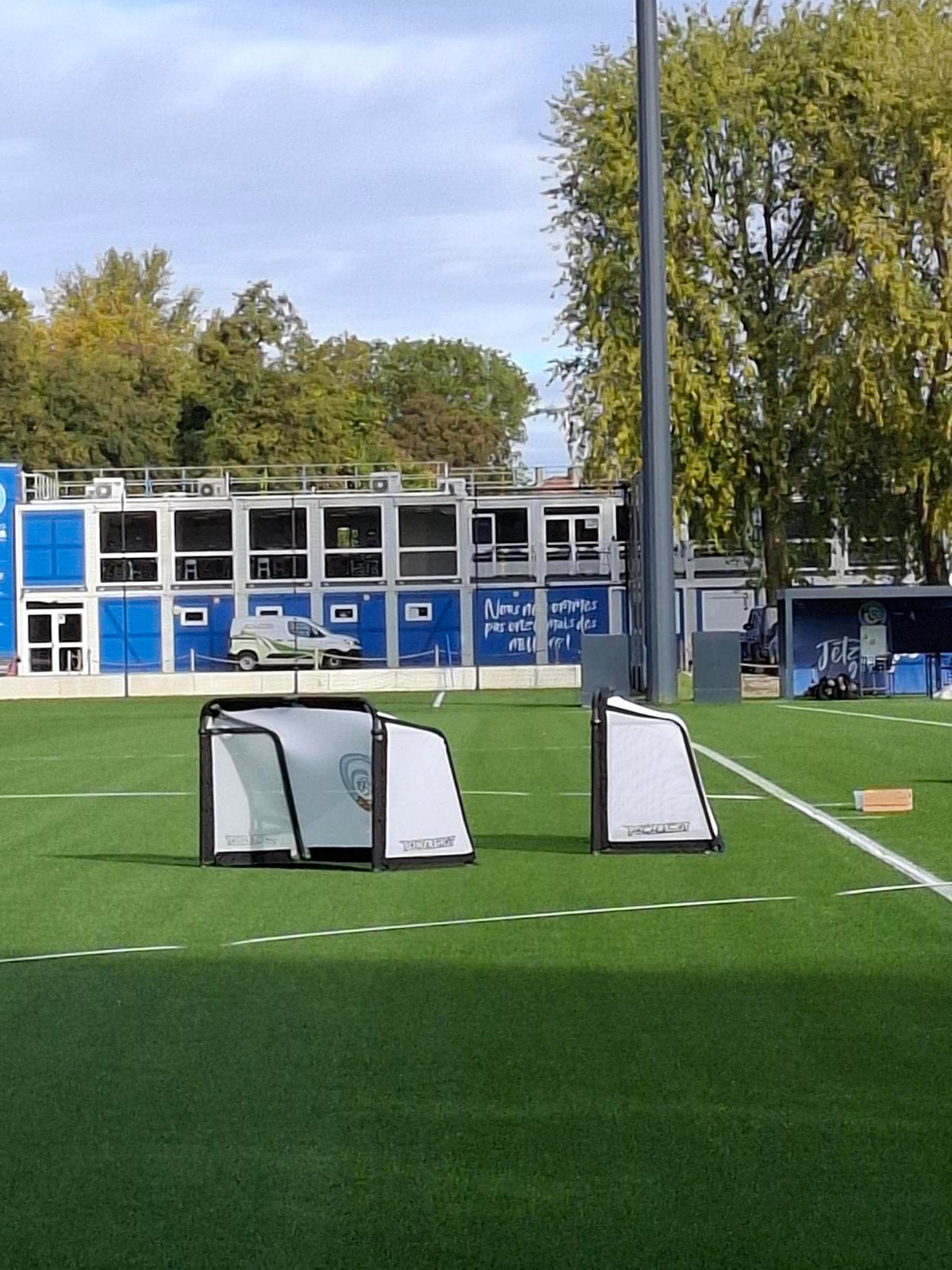 Portería de fútbol plegable blanca - Aluminio - 1,50 x 1 m