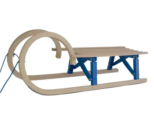 Trineo de caracol de madera plegable con asiento - 100cm