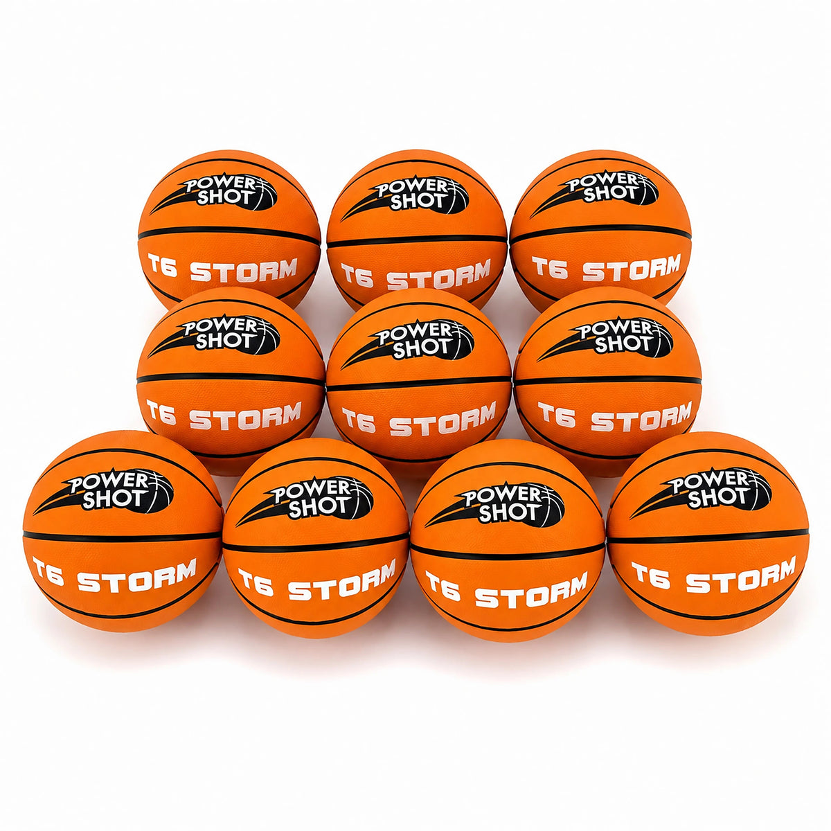 Lote de 10 balones de baloncesto Storm T6 - Bomba y bolsa GRATIS