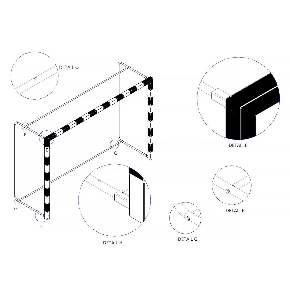 Porteria plegable de Balonmano - Transportable Aluminio