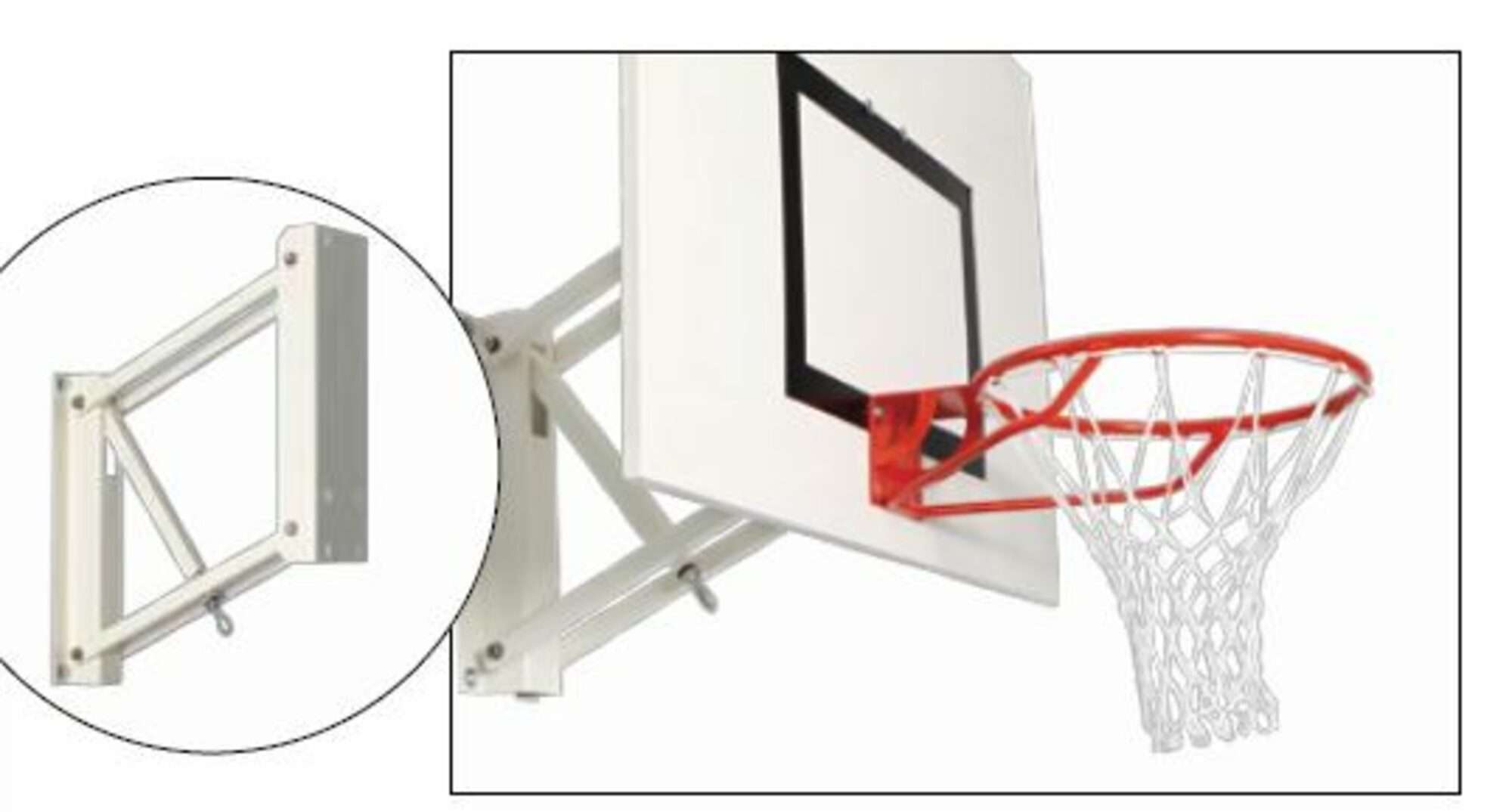Image du produit : Canasta de baloncesto - de pared y ajustable - ¡En casa o en el pabellón de deportes!