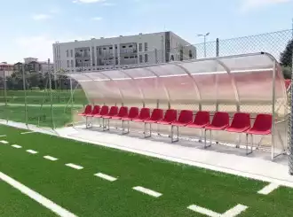 Banquillo cubierto - para jugadores y entrenadores - 4m - 8 asientos