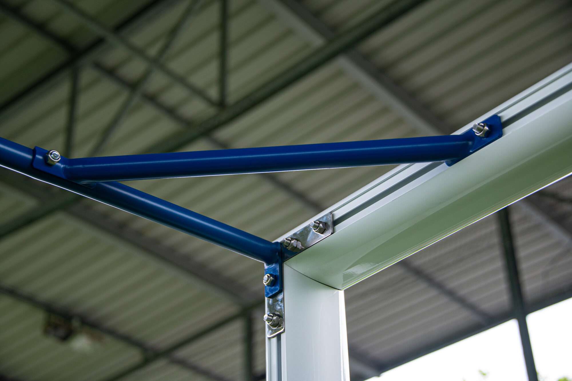 Image du produit : Portería de fútbol 11 - Transportable - Aluminio - PROFESIONAL - 7,32 x 2,44m - Azul