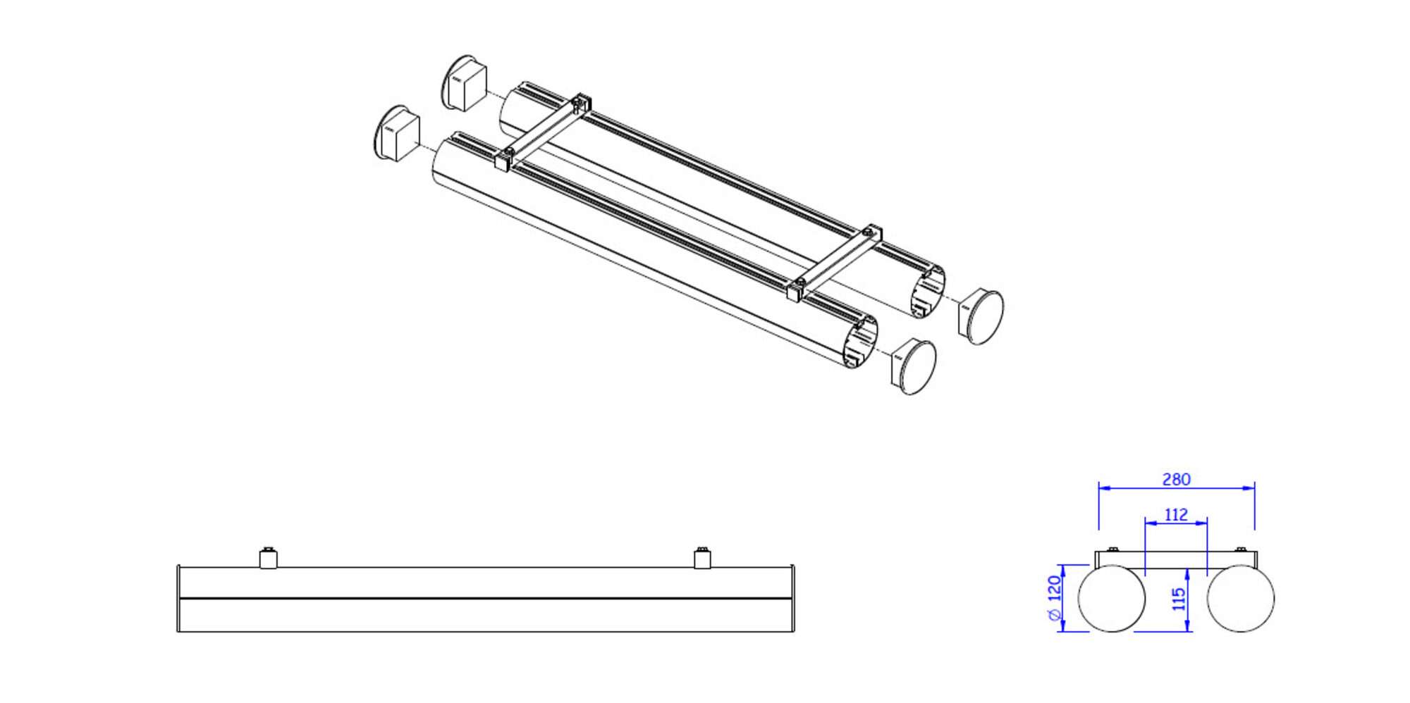 Image du produit : Portería reglamentaria (7,32x2,44) transportable prof. 1,5m