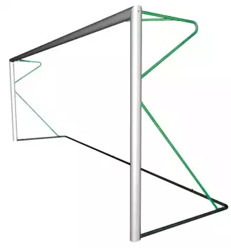 Portería de fútbol 7 transportable de aluminio 6 x 2,1 m - Verde
