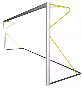Portería de fútbol 7 transportable de aluminio 6 x 2,1 m - Amarillo