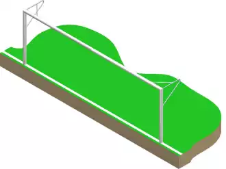 Portería de fútbol 7 (6x2,1) - aluminio oval 100x120mm