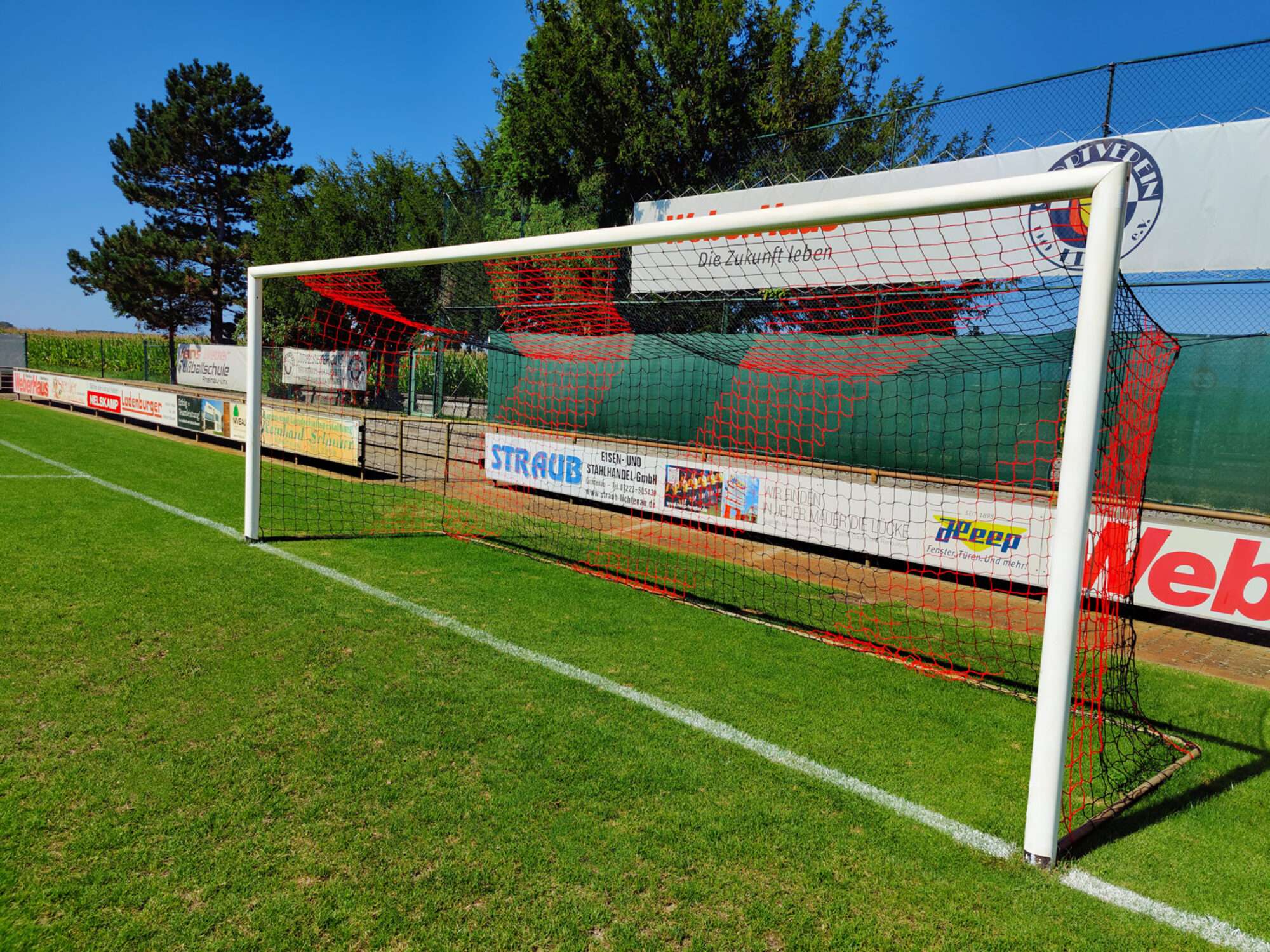 Image du produit : Red para portería de fútbol para estadio - 4mm Negro/Rojo