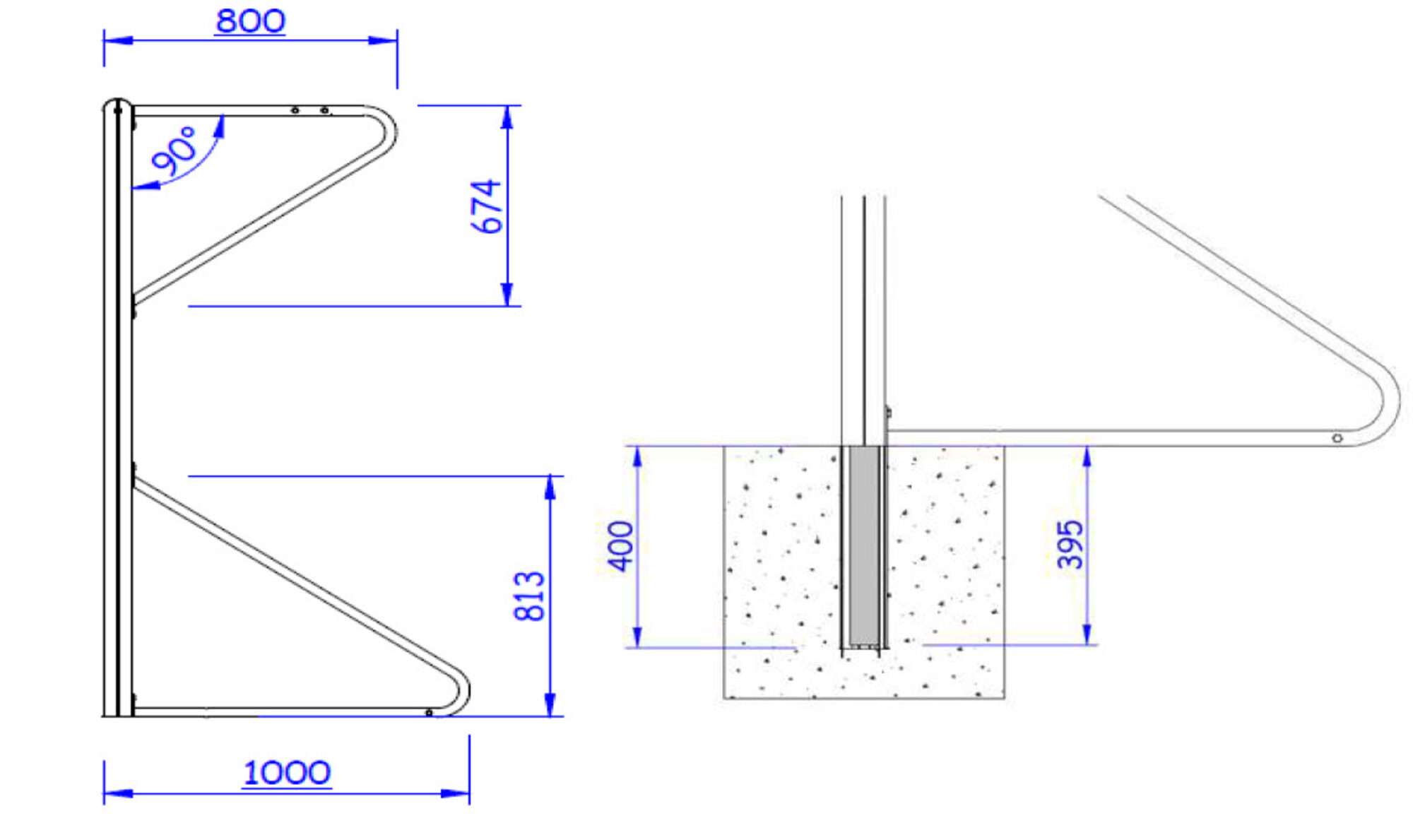 Image du produit : Portería de balonmano en acero - FIJA