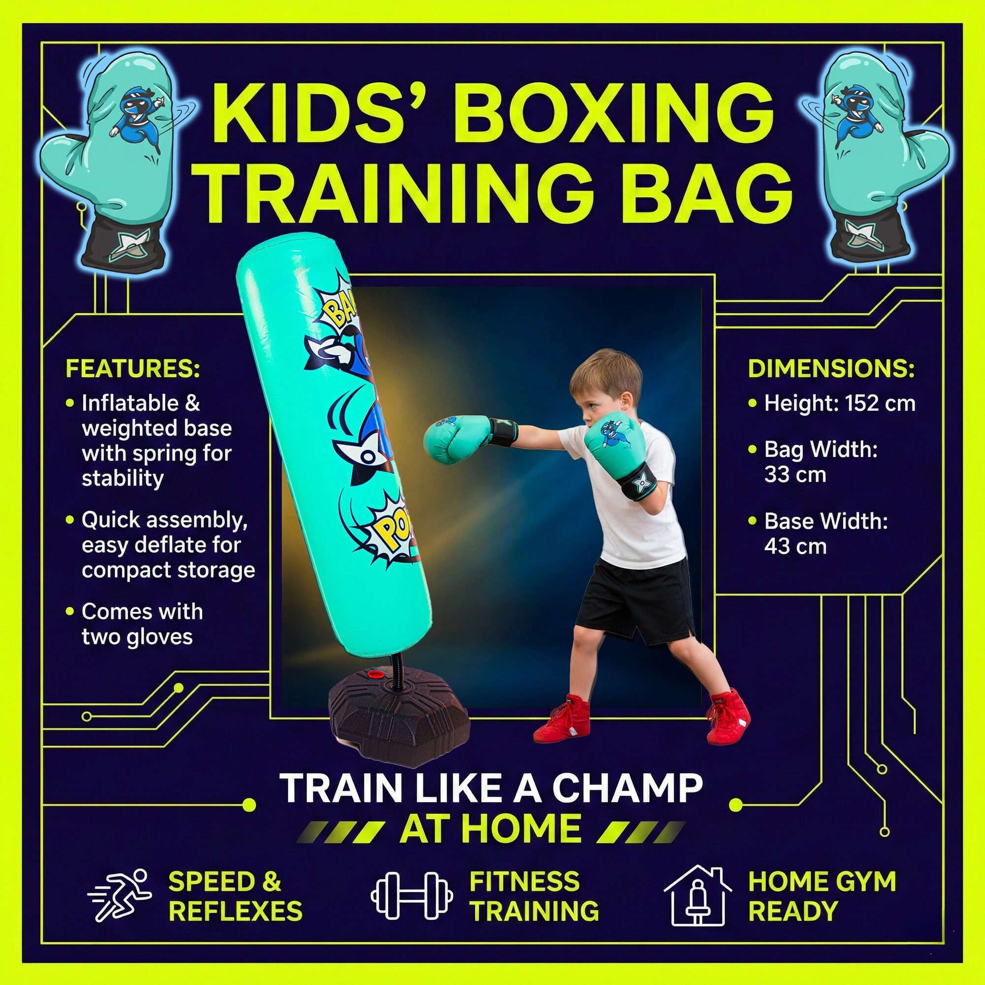Image du produit : Saco de boxeo de pie - Entrenamiento de Speed Boxing