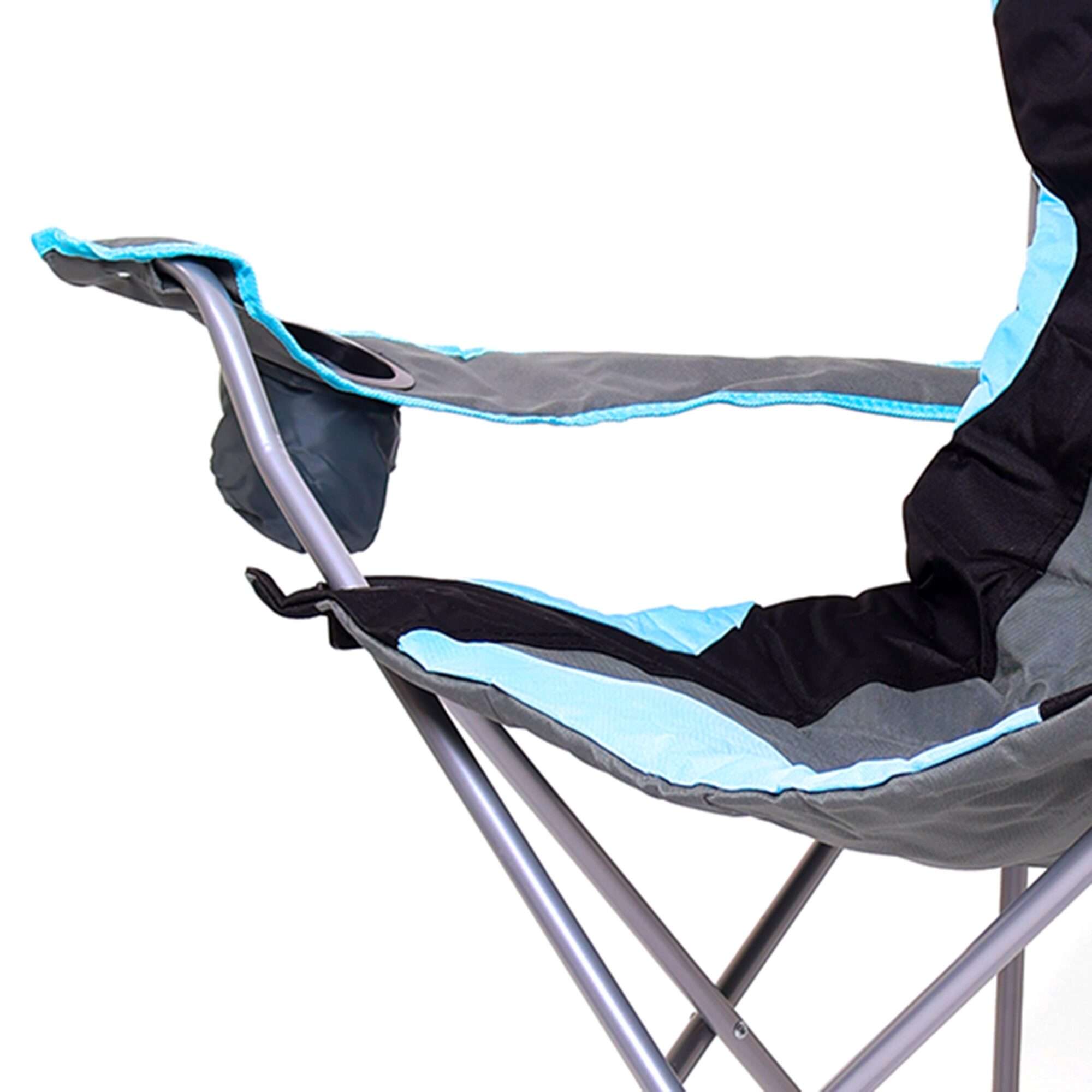 Image du produit : Juego de 2 sillas de camping con portabotellas en el reposabrazos