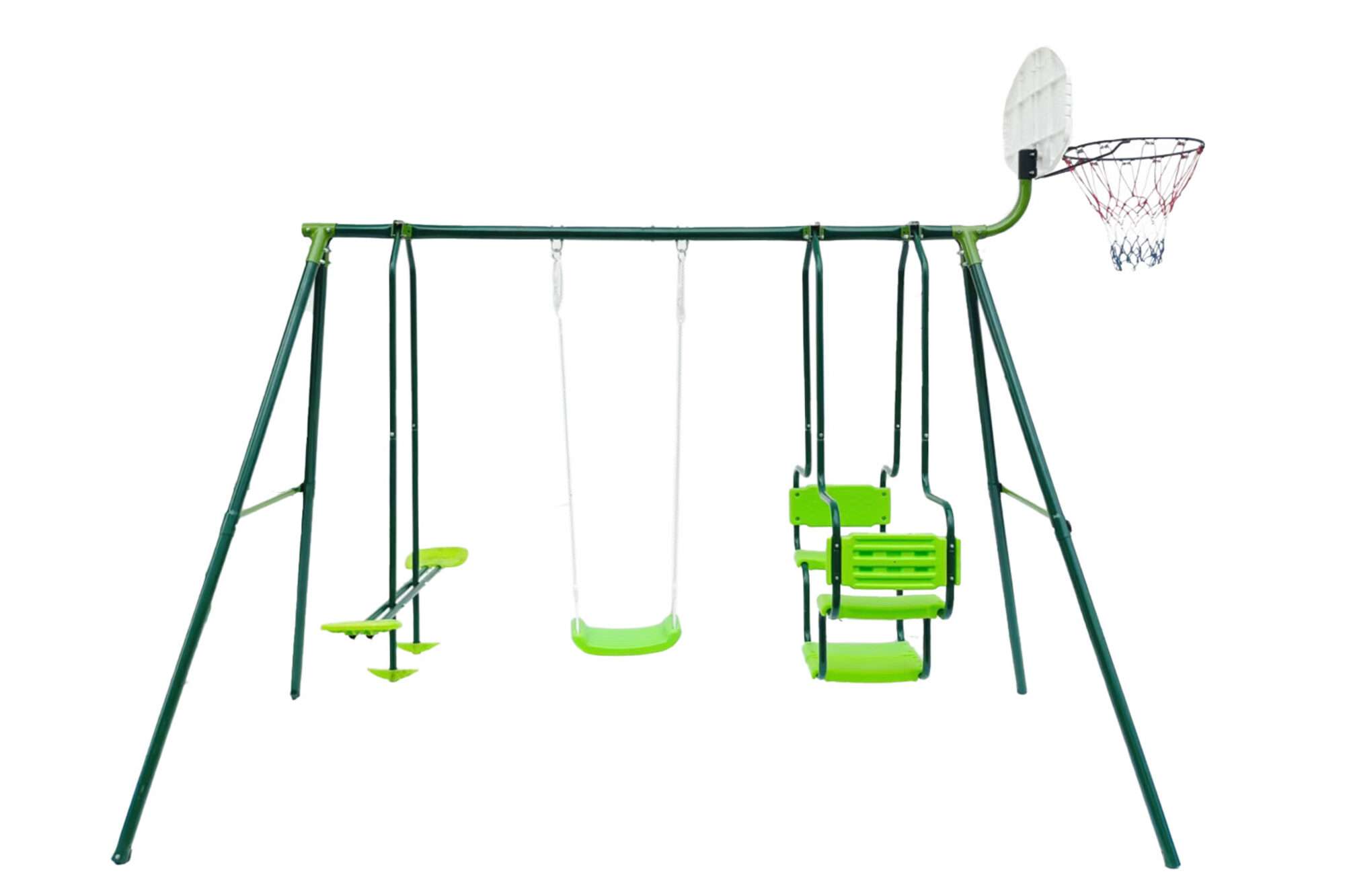 Image du produit : Columpio de tres plazas con canasta de baloncesto