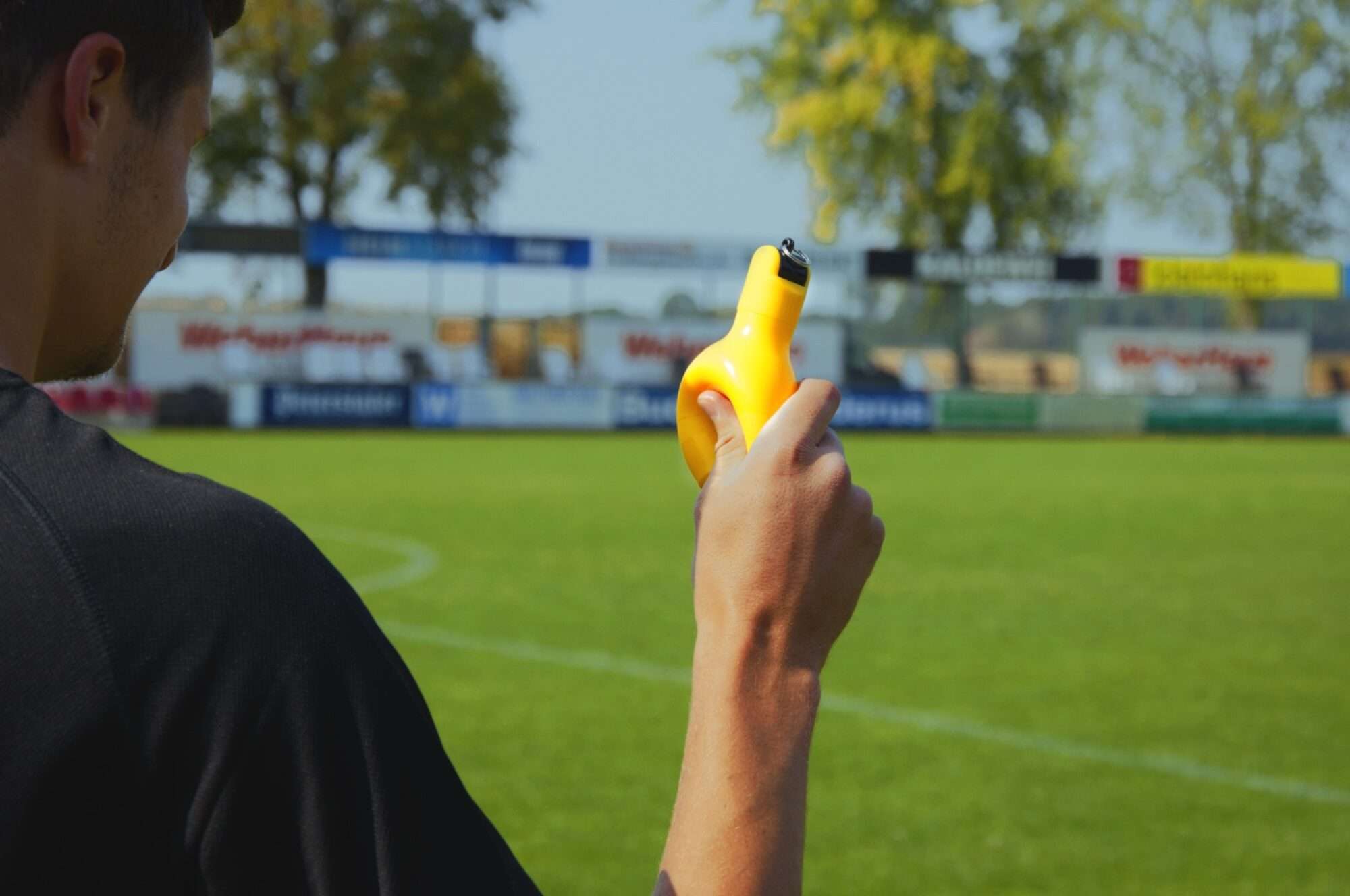 Image du produit : Silbato de pera / Silbato higiénico de mano amarillo - Juego de 3