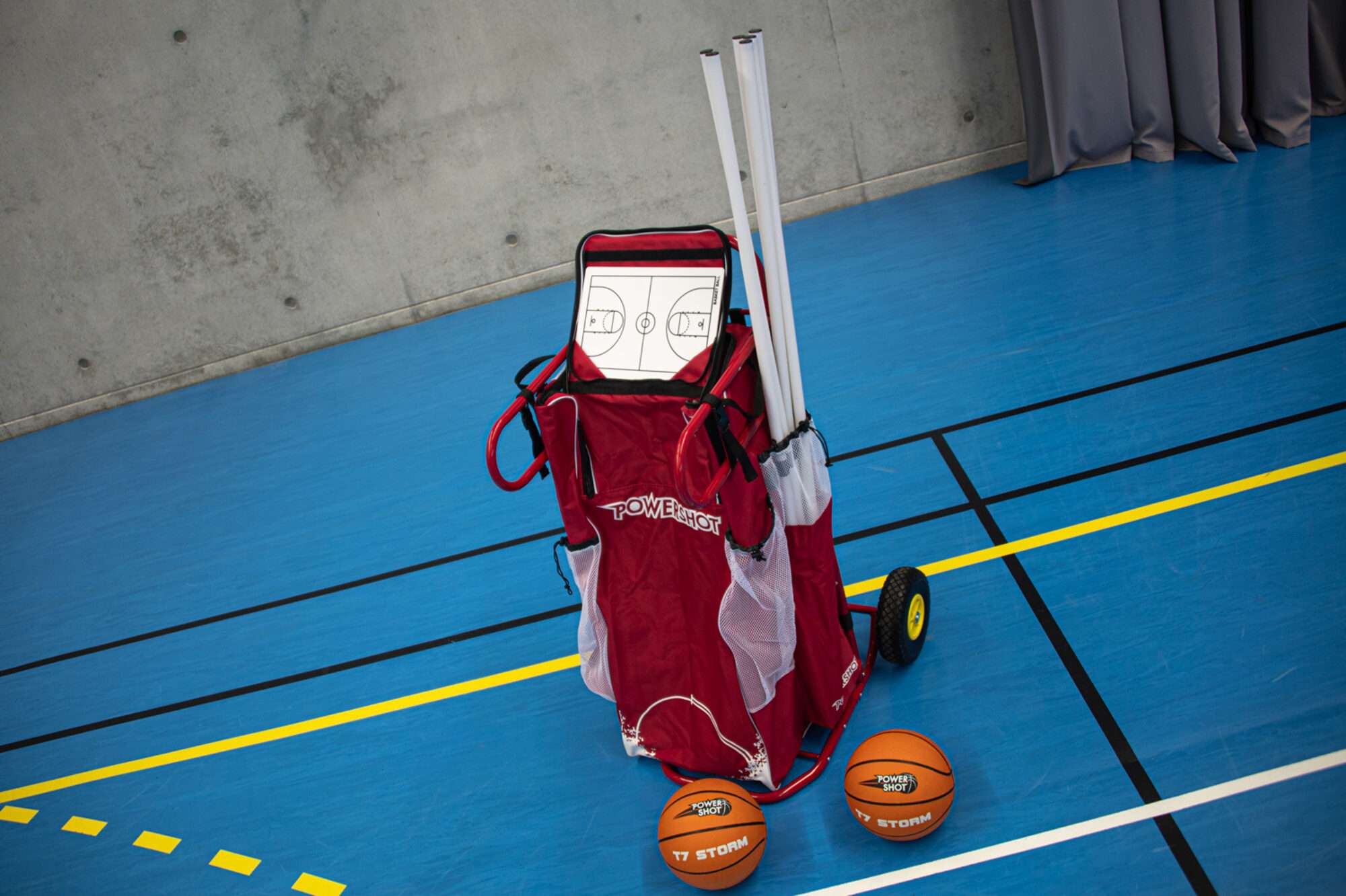 Image du produit : Powercart® - Carro para material de baloncesto (rojo)