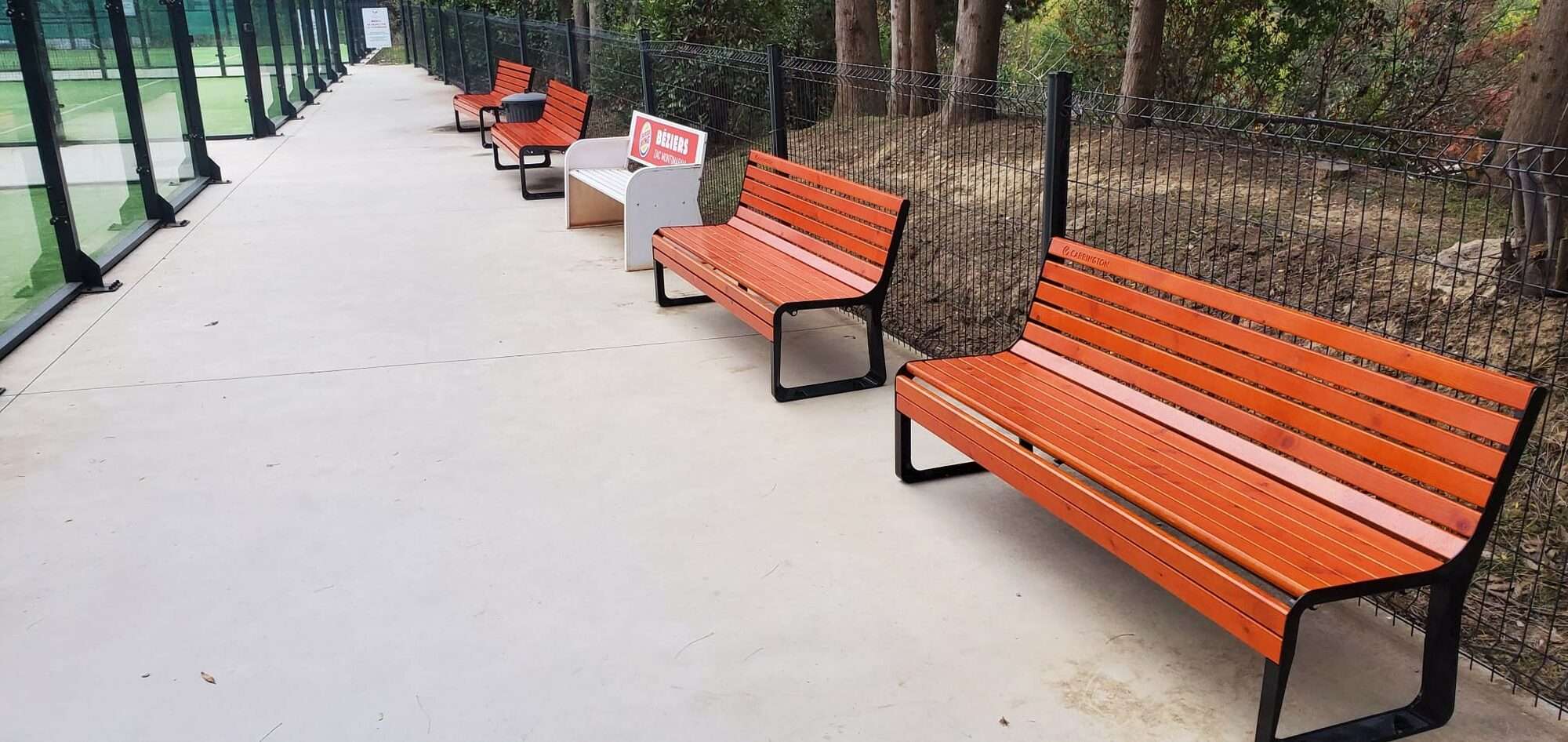 Image du produit : Banco de tenis de madera Premium con respaldo - 180 cm