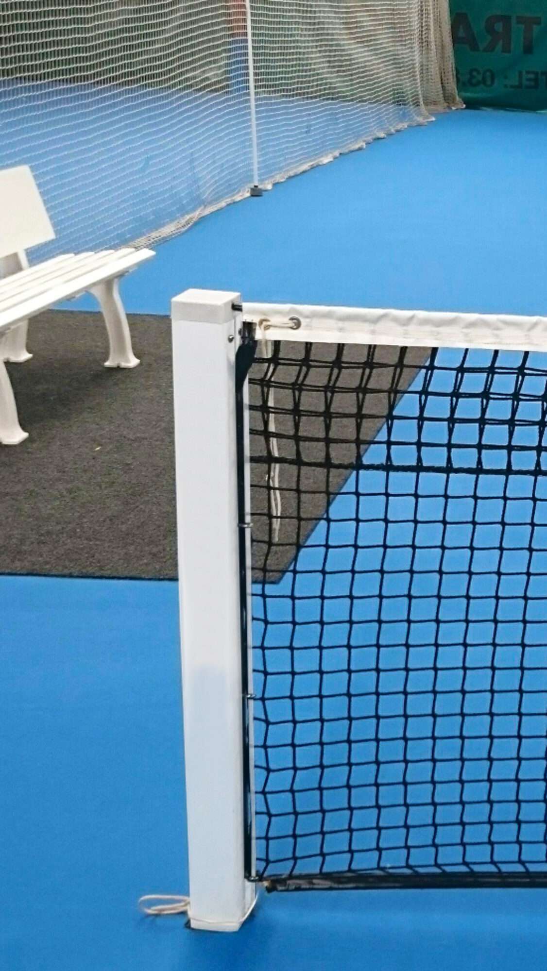 Image du produit : Par de postes de tenis cuadrados desmontables de aluminio blanco